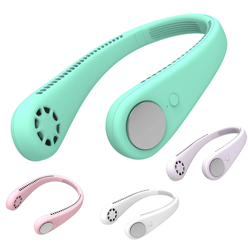 New Product Mini Portable Handy Rechargeable Neck Fan Air Cooling Handheld Electric Fan