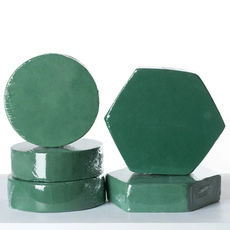 Wholesale custom high quality green round oasis wet floral foam for flower arrangement
