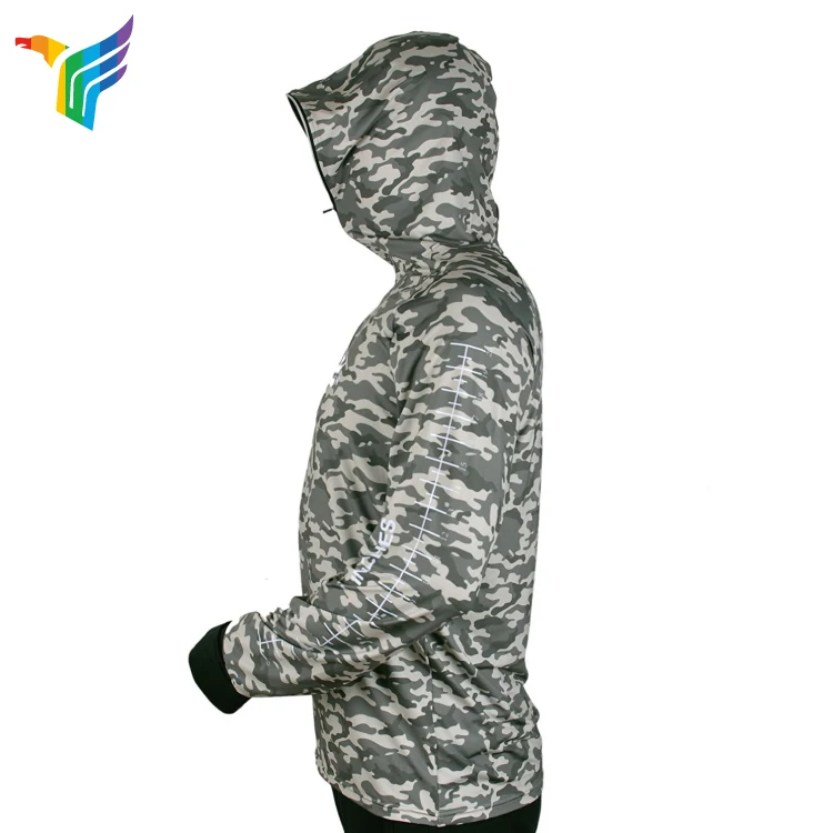 Custom Sublimation Polyeste full sublmation Zipper Man  Fishing T Shirt