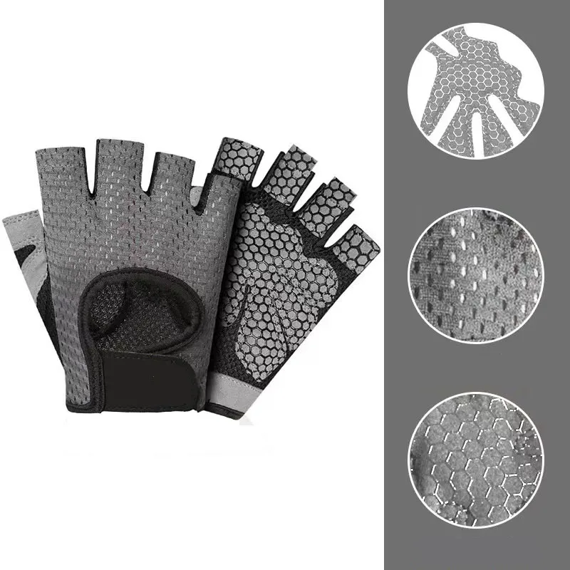 Wholesale training fingerless fitness bodybuilding gym weight lifting gloves for man women