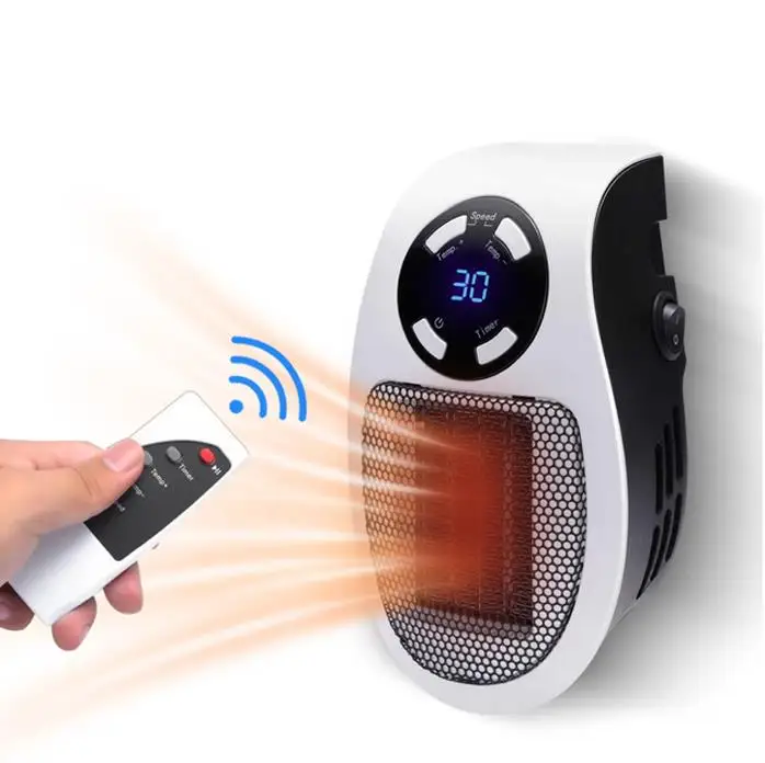 Portable Mini PTC Heaters 500W Ceramic Electric Fan Bathroom Bedroom Heater Fan for Home Office