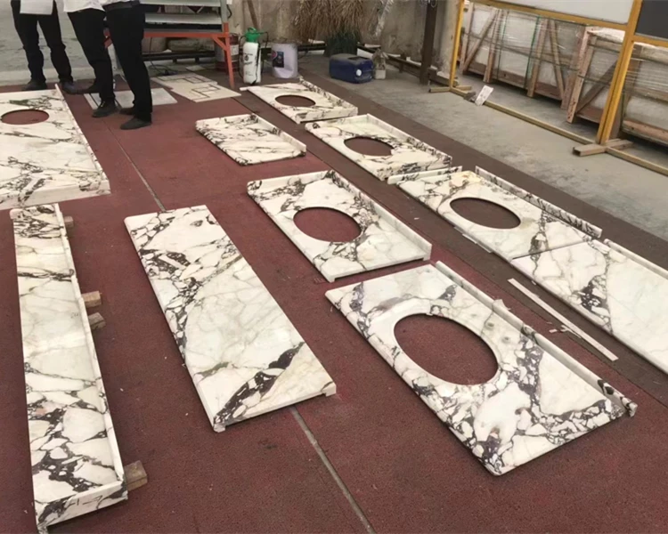 Фиолетовая Альта Мраморная калаката мраморный камень для столешницы США Майами кухонный дизайн