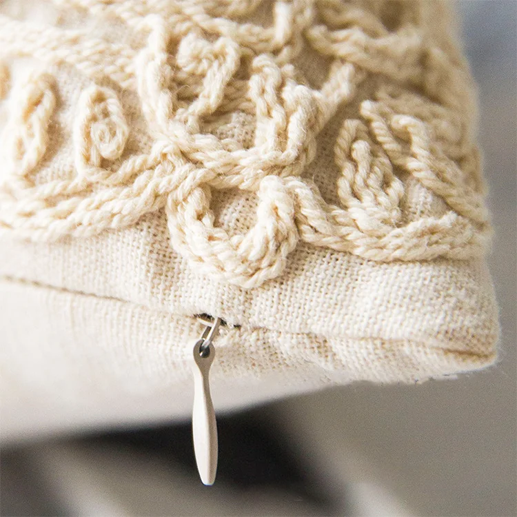 Custom Designs Comfortable Floral Pillow Seat 100% Cotton Embroidered Woven Sofa Cushion Cover