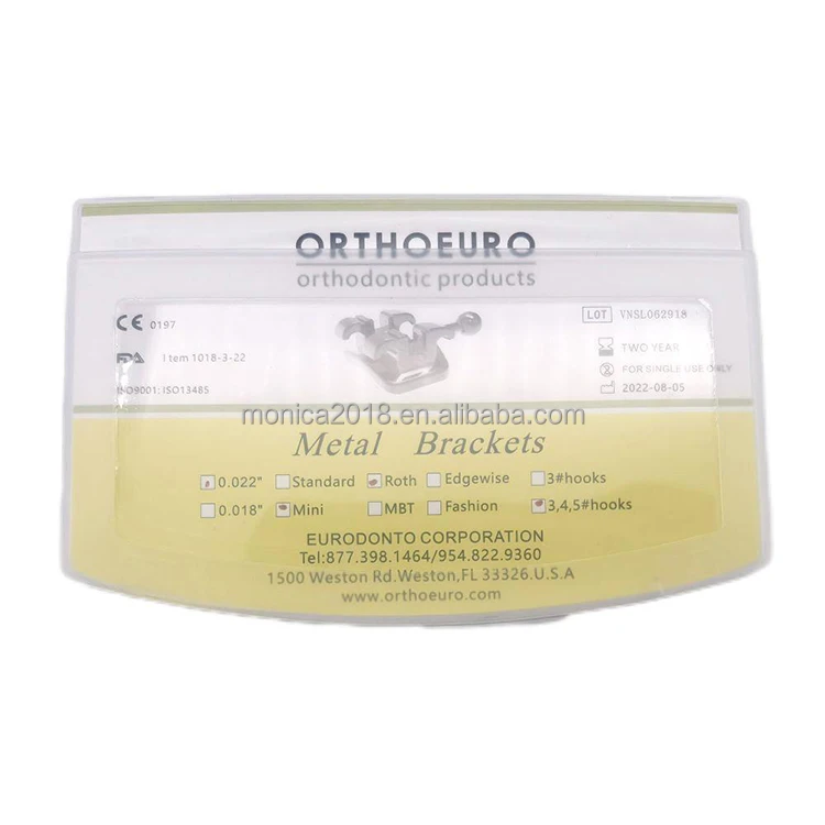 OrthoEuro Dental Orthodontic product brackets active style Roth/MBT 022 Dentistry orthodontics supplies with laser mark