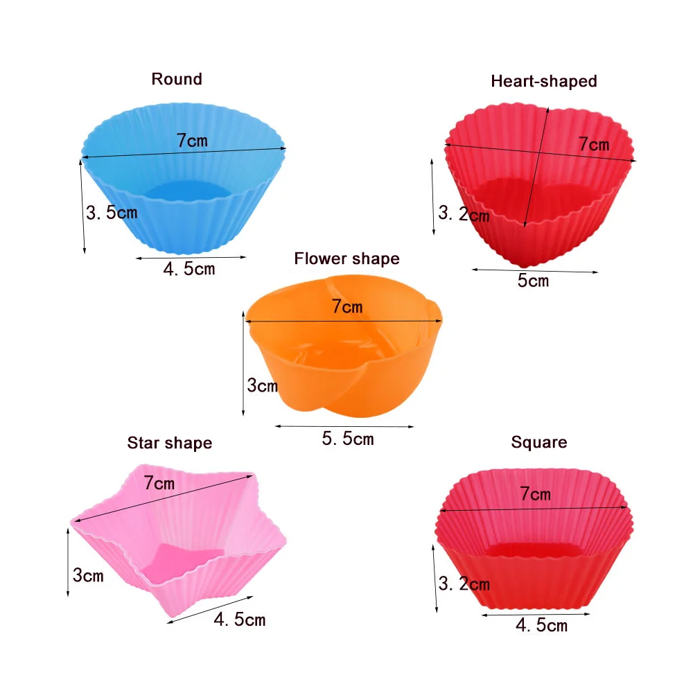 New product Hot Sale Reusable Food Grade Silicone Baking Cups Cupcake Liners Non-Stick Muffin Molds