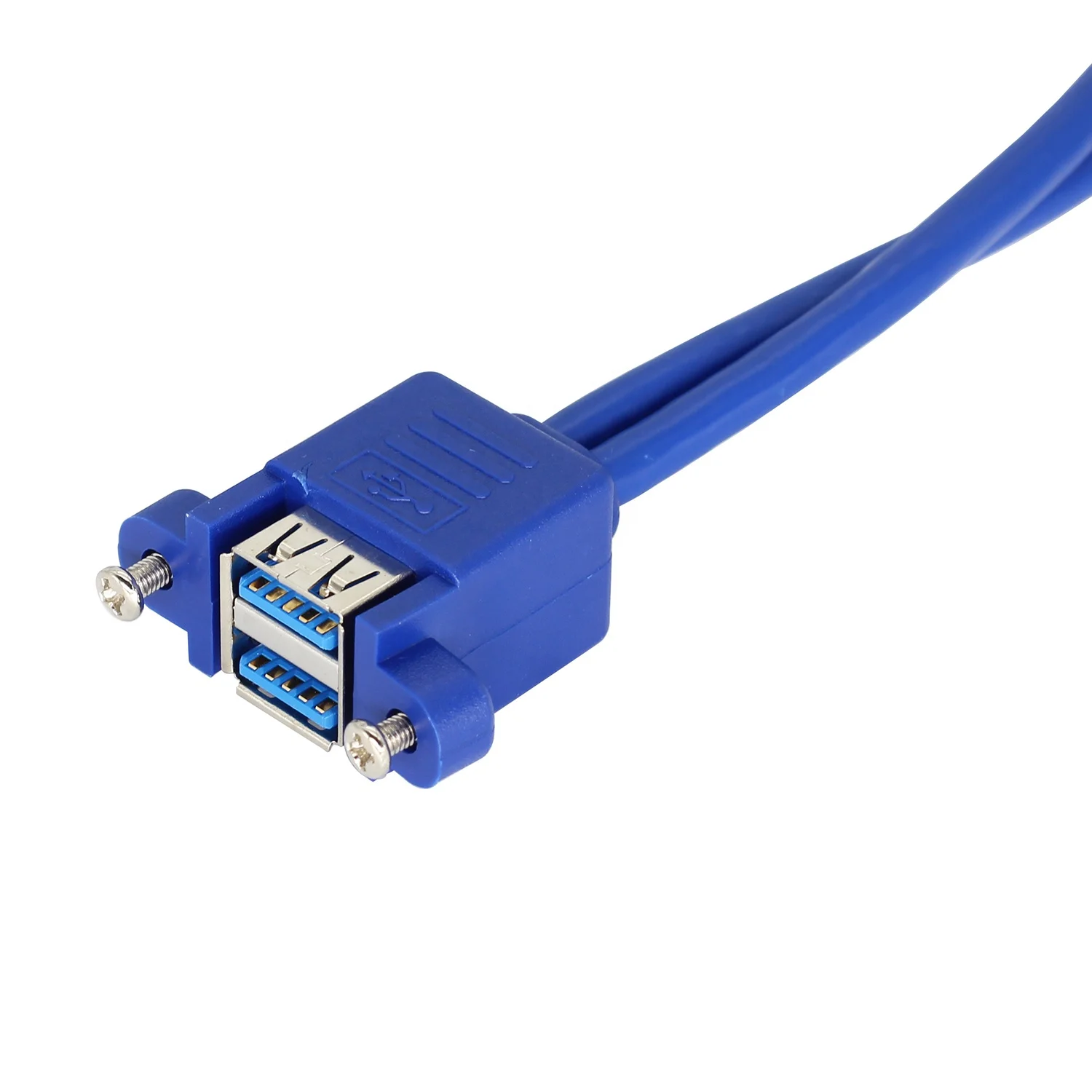 Motherboard Header 20 Pin to Dual USB Panel mount cable Computer USB Extension Cable