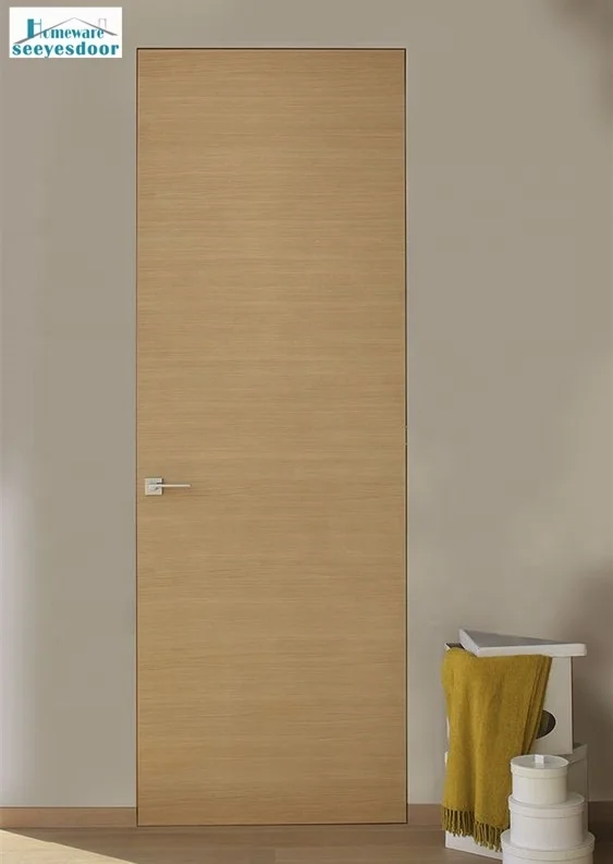 Seeyesdoor Foshan minimalist solid wood MDF invisible door hidden doors with frame