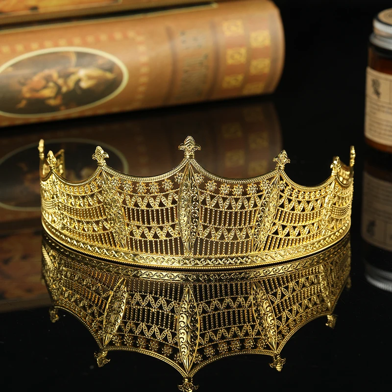 Chic Morocco Crown Women Tiaras Gold Color African Bride Hair Jewelry Forehead Sequins Headwear Bijoux