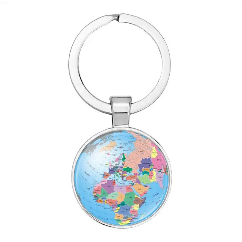 World Map Key Holder Vintage Globe Pendant Keychain Gift World Earth Travel Adventurer Jewelry Keychains Custom Key Keyring