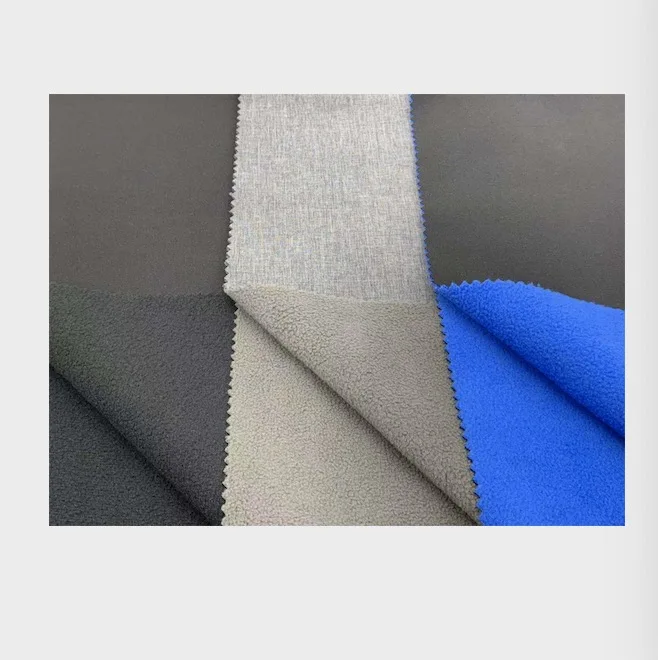 
three layer soft-shell 96%polyester 4% spandex pongee bonded polar fleece with TPU 1000/1000mm fabric 