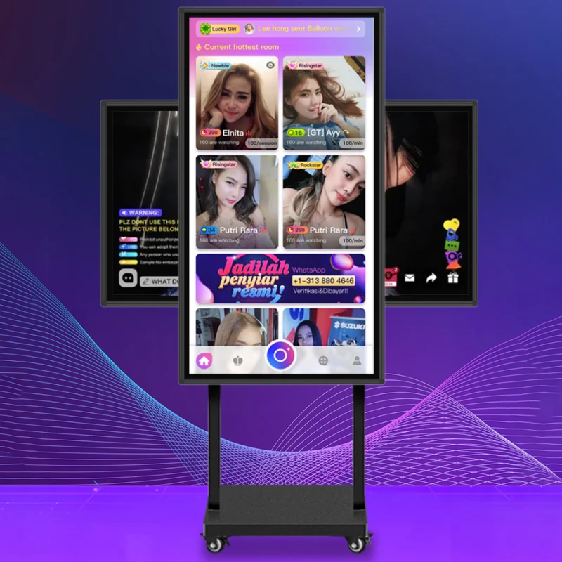 oem/odm lcd advertising screen facebook video stream professional tiktok mobile live broadcast lcd smart tv touch screen