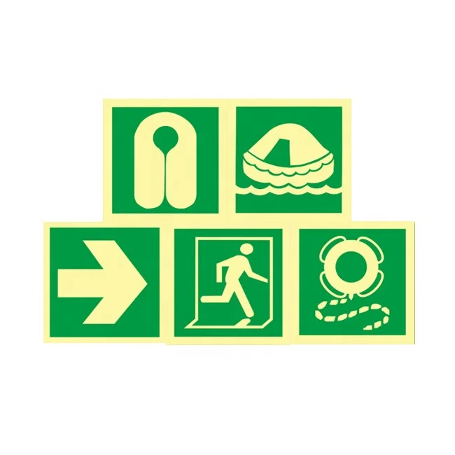 IMO Symbol Safety Signs for ship 150mm x 150mm PVC Fire safety sign Stickers