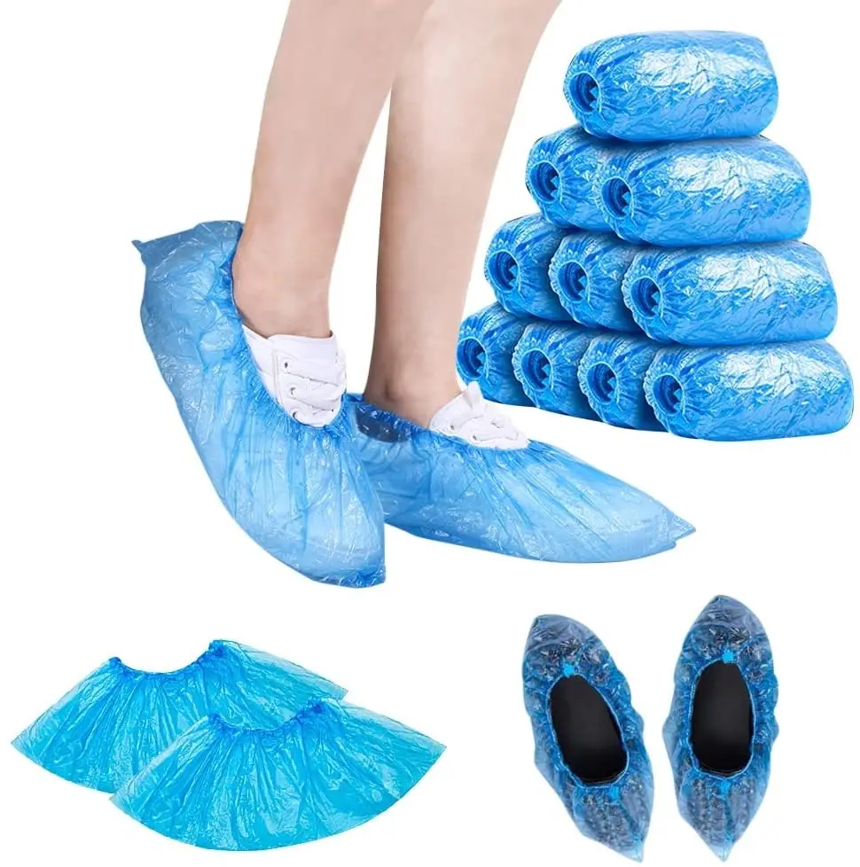 PE Shoe Cover Plastic Eco-friendly Industry Blue Care Cleanroom Protection China medical Disposable