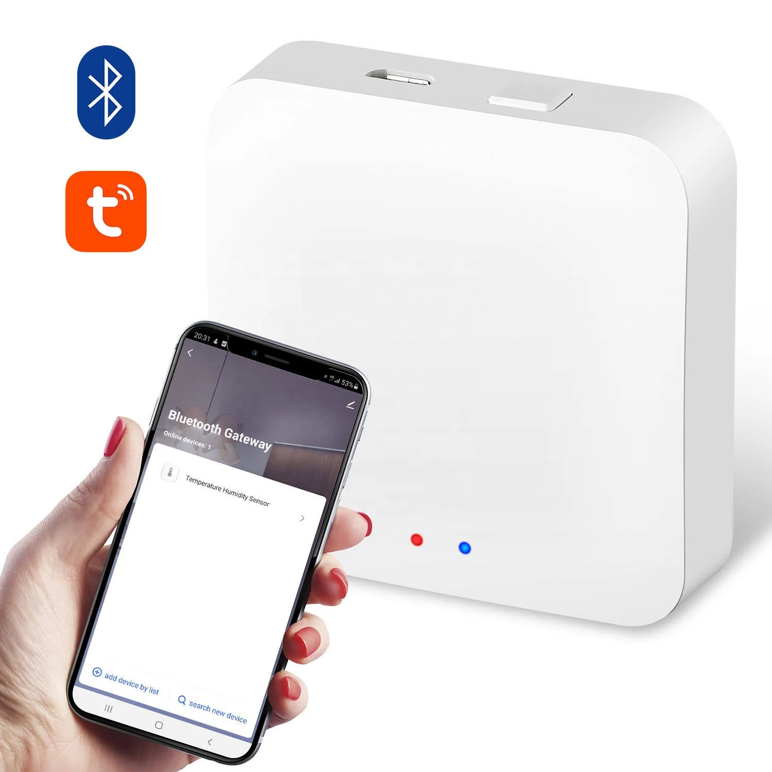 Wireless Smart  Ble 5.0  Connection Long Range Tuya Bluetooth Beacon Gateway