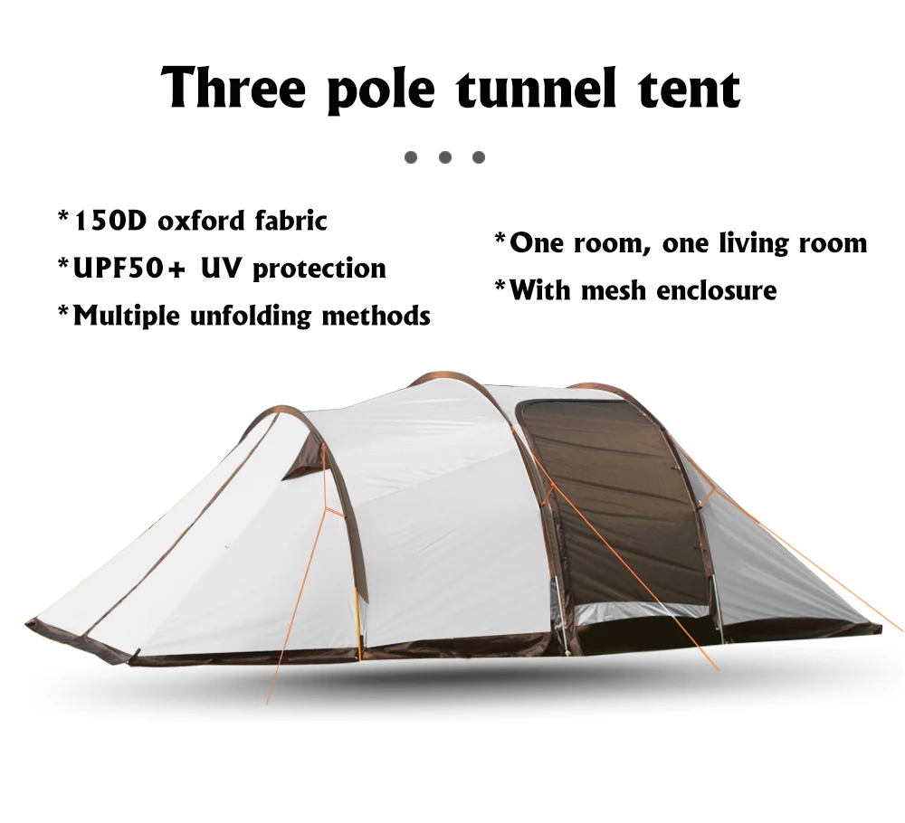 Factory Wholesale Outdoor Camping Tent Double Layers Waterproof Tent Pop Up Oversized Tunnel Tent