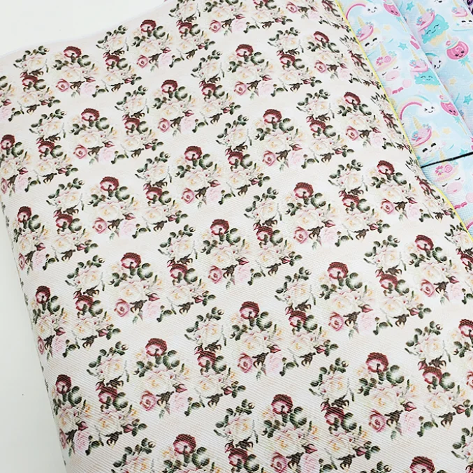 DIY process can be customized to supply 30cm x 135cm cartoon printed faux leather sheets