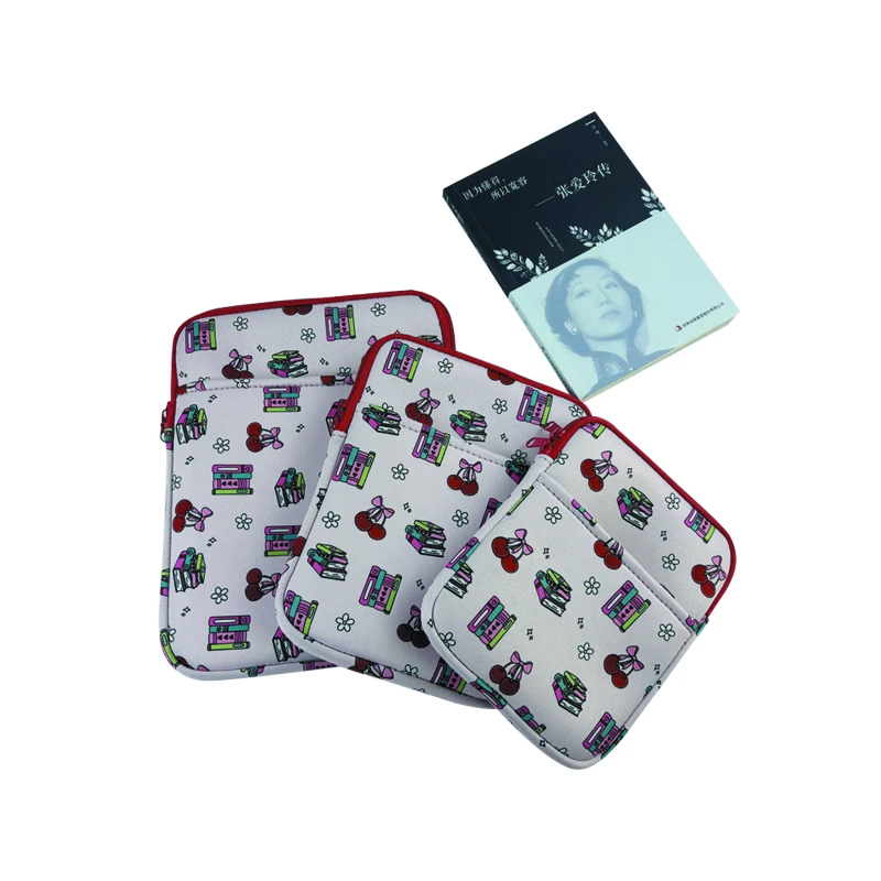 Sublimation customized size neoprene book case neoprene book pouches