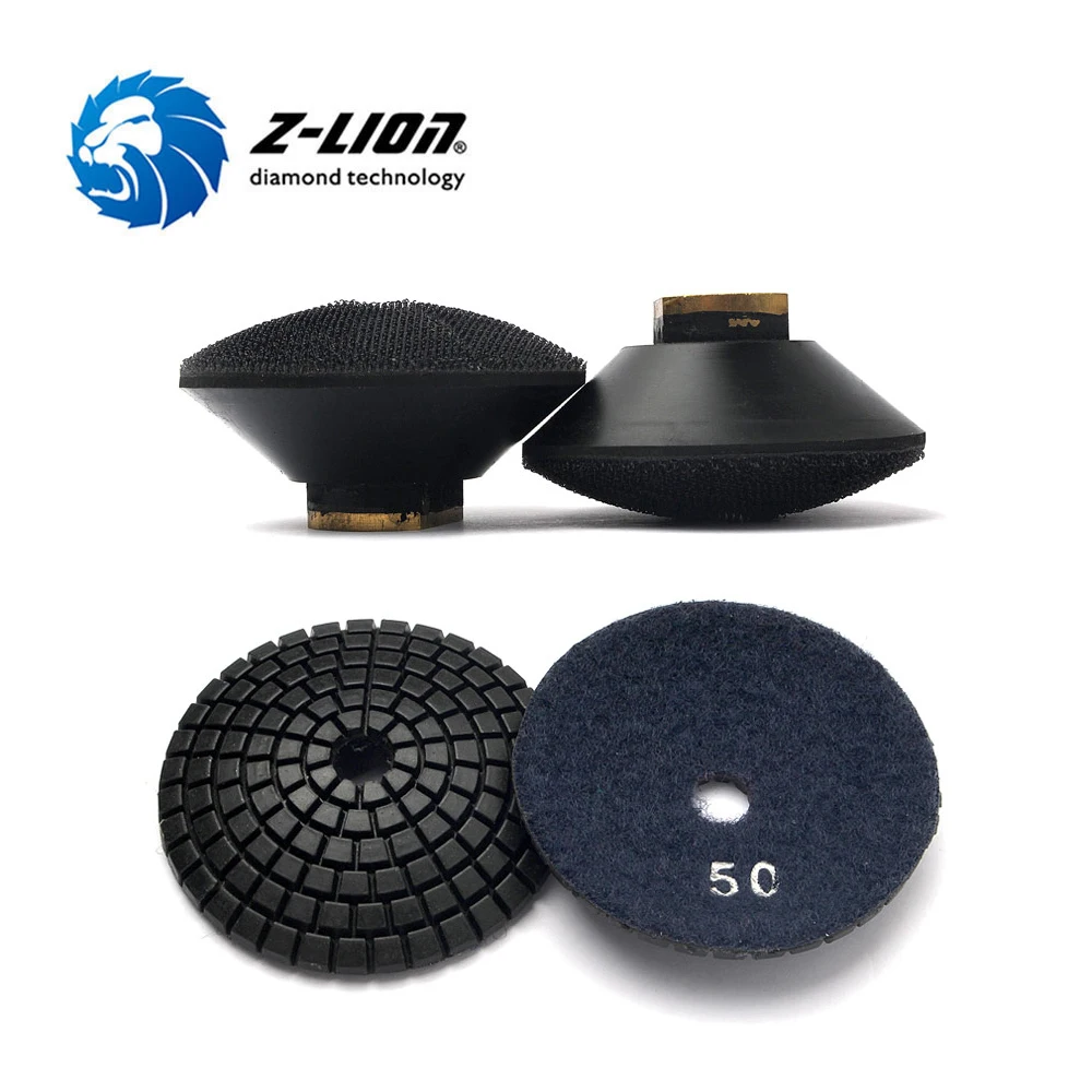 Z Lion 100mm convex diamond polishing pad for stone