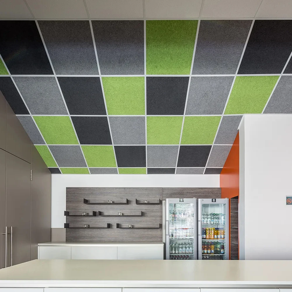 50mm Easy Installation Light Weight Sound Proof Office Solution Flame Retardant Eco Friendly Recycled Acoustic Wall Panels Sheet