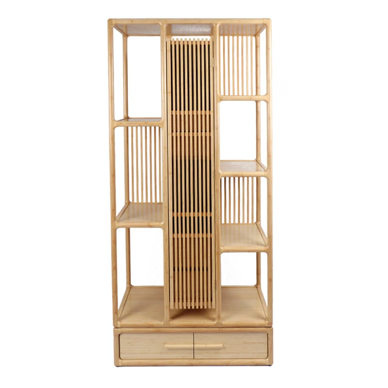 2021 Living room simple and creative natural wood tea cabinet Chinese style wardrobe