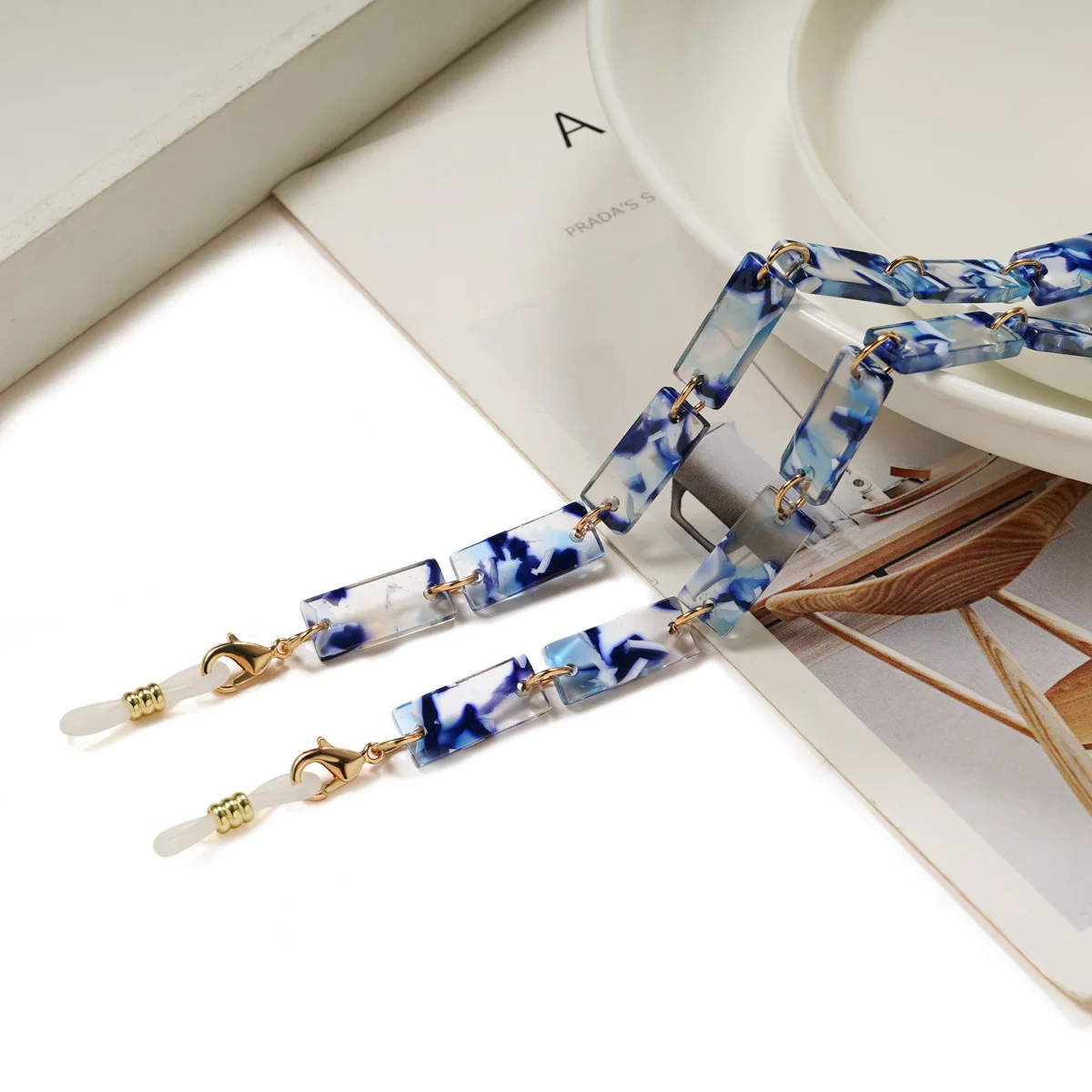 Роскошный Ацетатный высококачественный маскирующий держатель LEK 2022 для лица, модная трендовая цепочка для солнцезащитных очков для дам