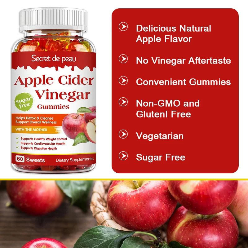 10 SWEETS Slimming Apple Gummies Weight Loss Products Cider Vinegar Keto Bear Gummies