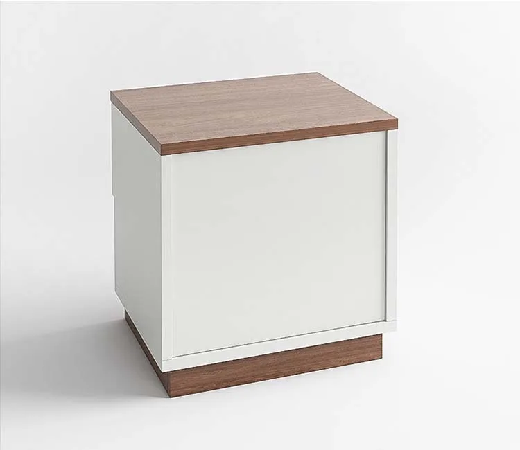 New Dark Brown Antique Walnut Contemporary Vintage 50 S Decor Wooden Bedside Nightstand Cabinet For Bedroom