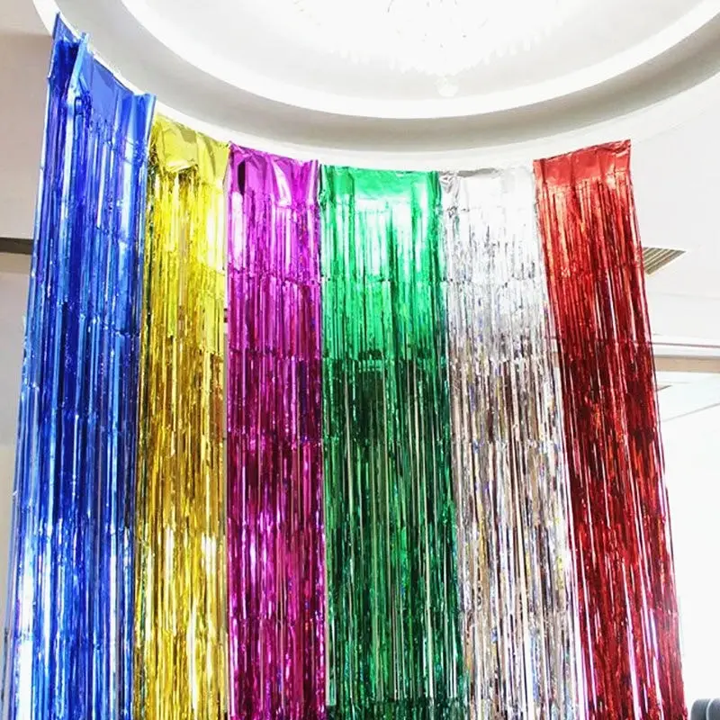 
GiveU 1*2m Foil Tinsel Curtain Birthday Party Supplies 2021 