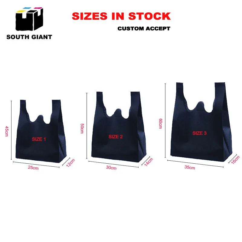 Custom Logo Manufacturer Wholesale Grocery Vest T-shirt Die W Cut Non Woven Bags