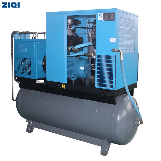 10Hp 7.5Kw 25 - 40 cfm Combined Screw Air Compressor with Air Dryer