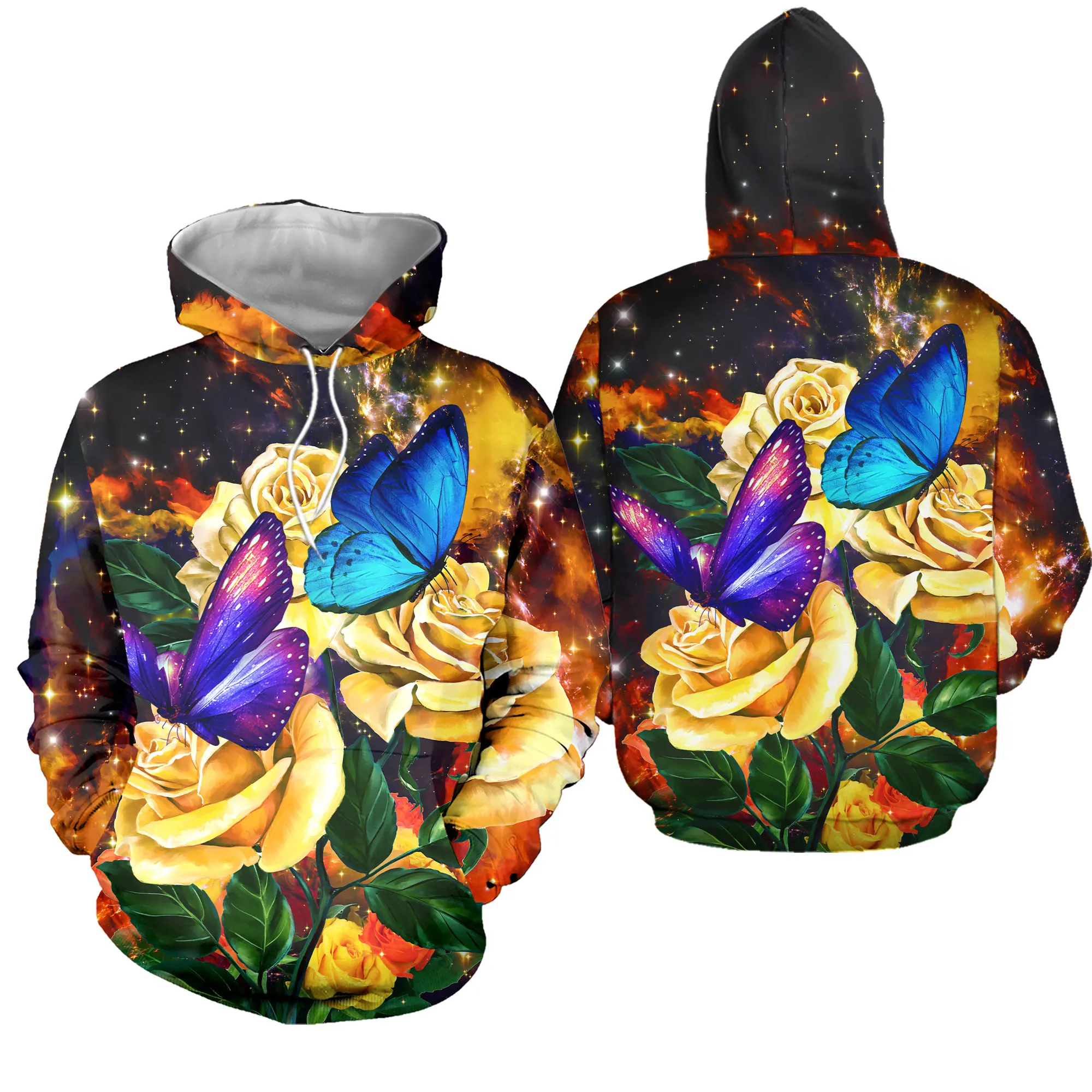 Rose and Dods Pattern Breathable Sustainable Hoodies Sweatershirts Unisex Custom Logo 3D Digital Printing Wholesale MOQ1