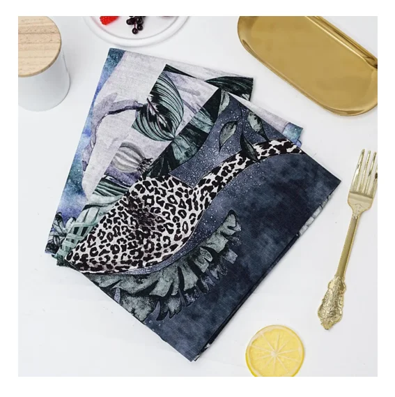 Wholesale High quality 100% cotton linen fabric tea towel with customized design