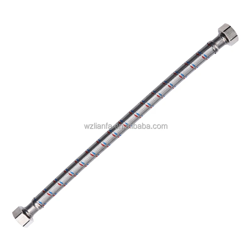15 mm 12 mm stainless steel pipes Braided Water Inlet Hose Metal Flexible Tube/Hose With Plastic Nut