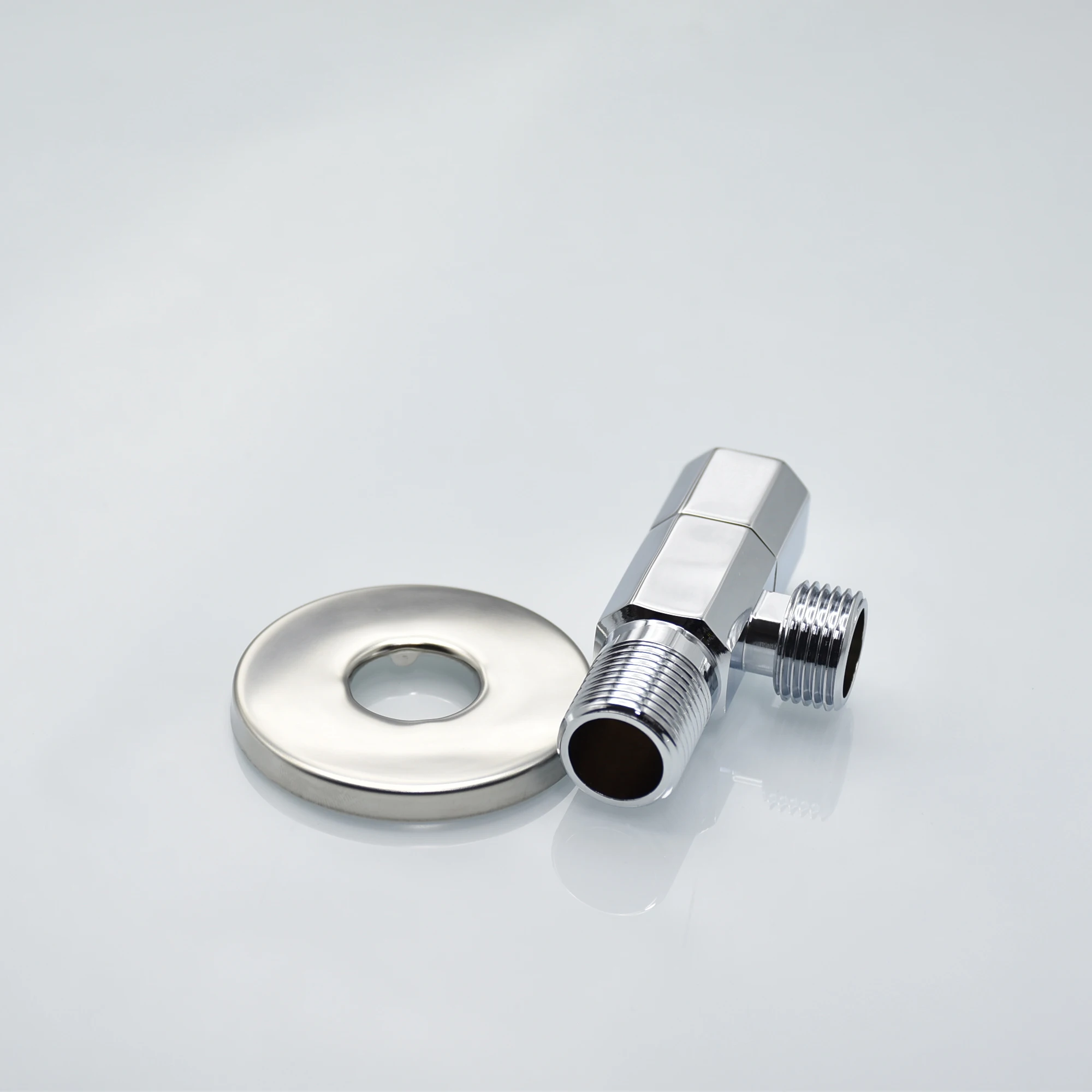 Brushed Nickel 1/2 Inch Wall Mounted Wash Basin Brass Angle Valve