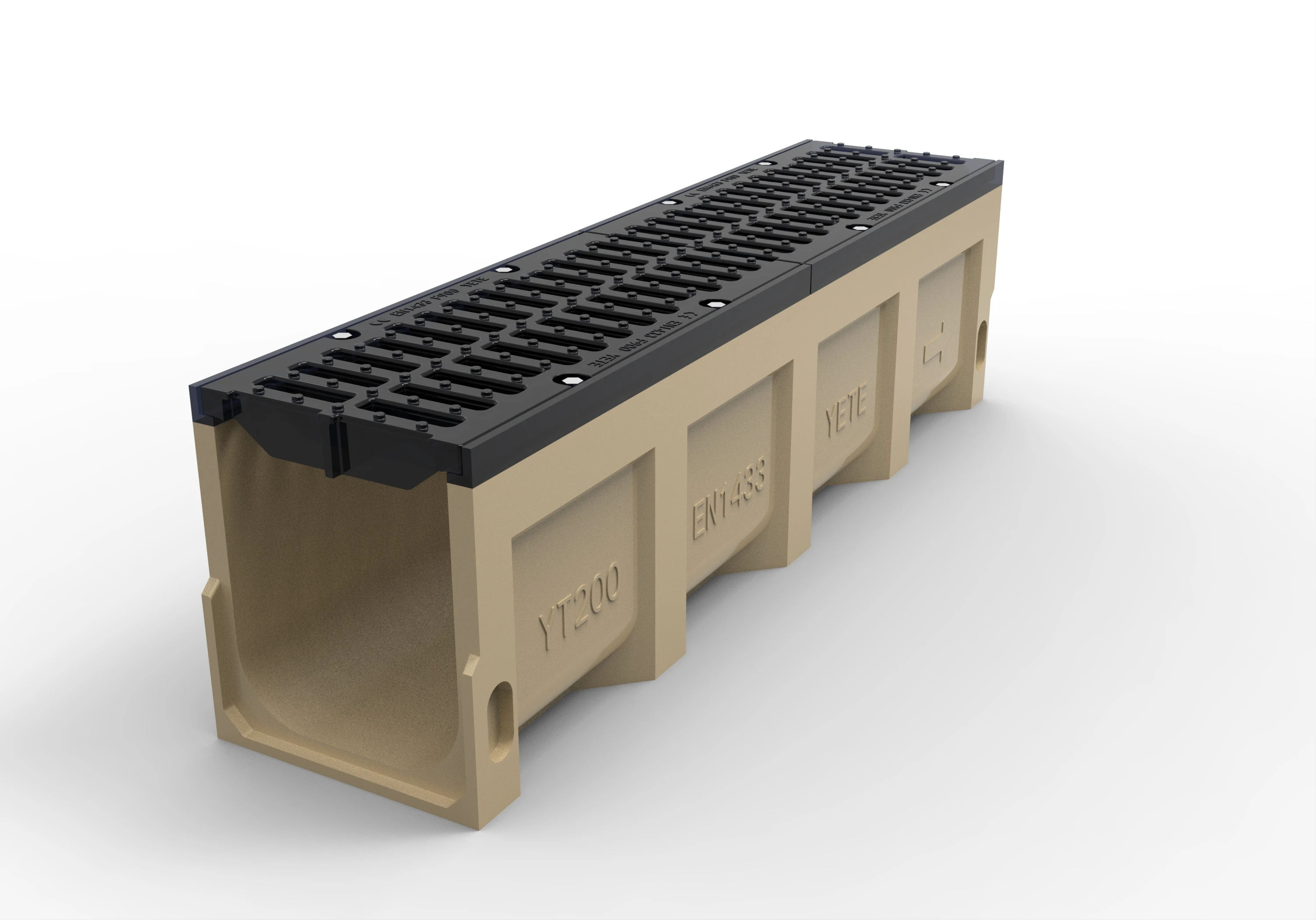 Resin concrete gutter downspout drainage channel drain grate cover