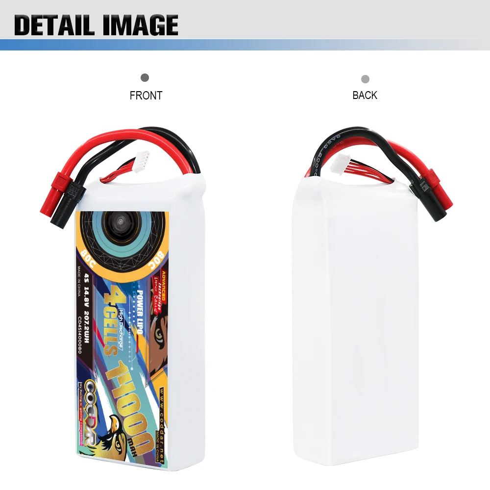 CODDAR 4S 14000MAH 14.8V 80C XT150 Connector RC LiPo Battery Large Scale Drone Agriculture Quadcopter Race Car Truck Buggy