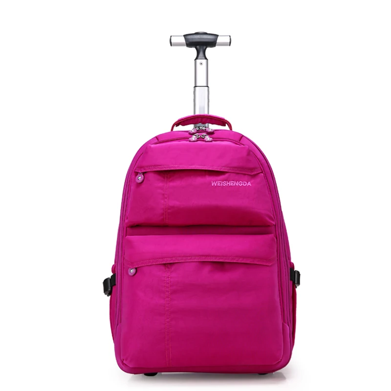 Kids Plain School Rolling Bag Outdoor Travel Wheeled Backpack Children Trolley Bag On Wheels