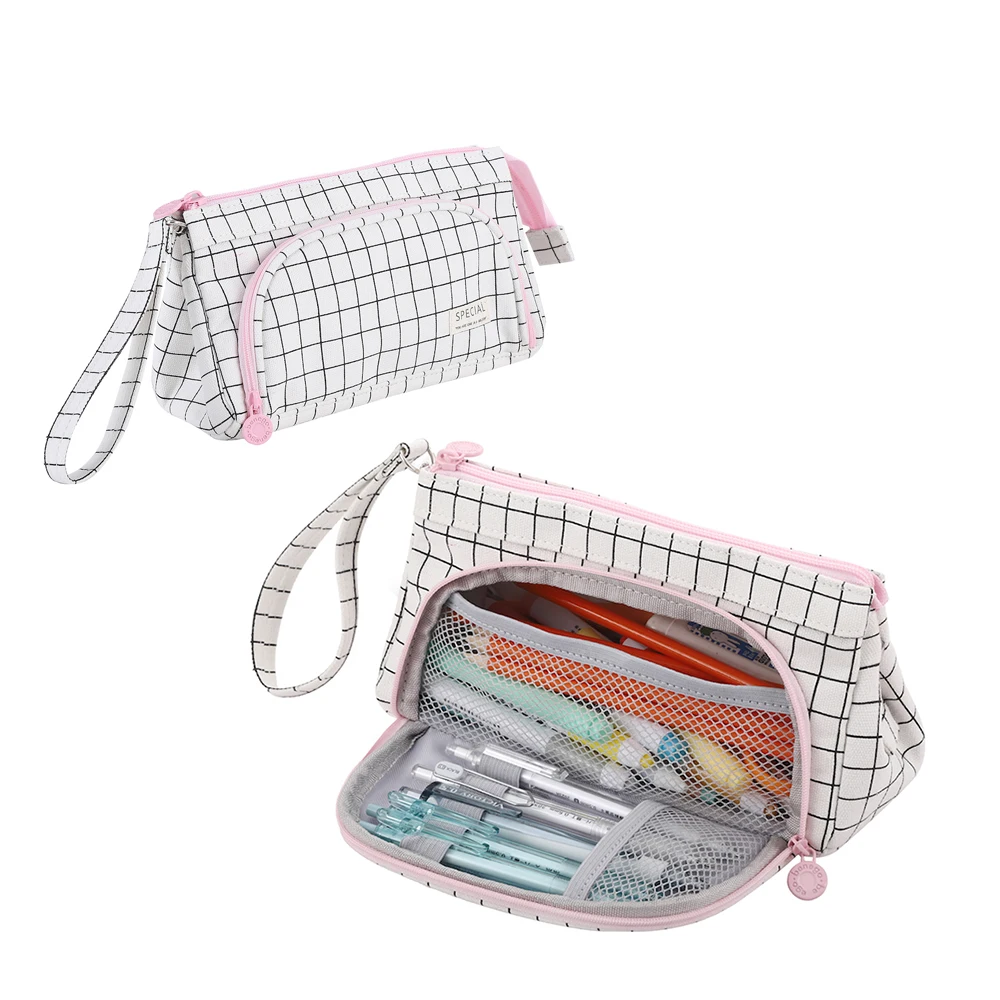 2024 custom print triangle shaped bag school multifunctional pencil case for children