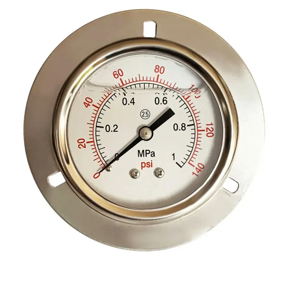 YN60 series oil filled   back  connection flange Stainless Steel Pressure Gauge