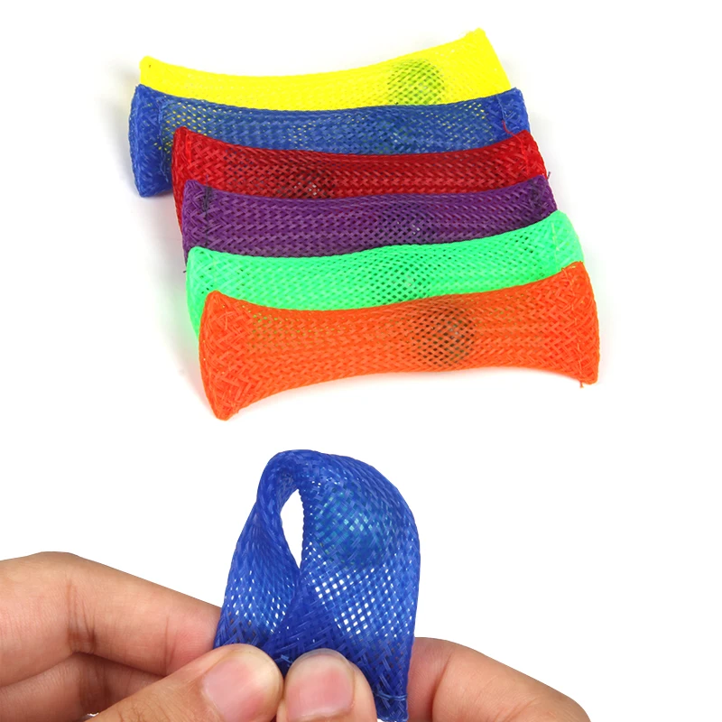 
2021 New Decompression Pinball Toy Anxiety Treatment Toy Decompression Fingertip Toy Woven Net Tube Ball 