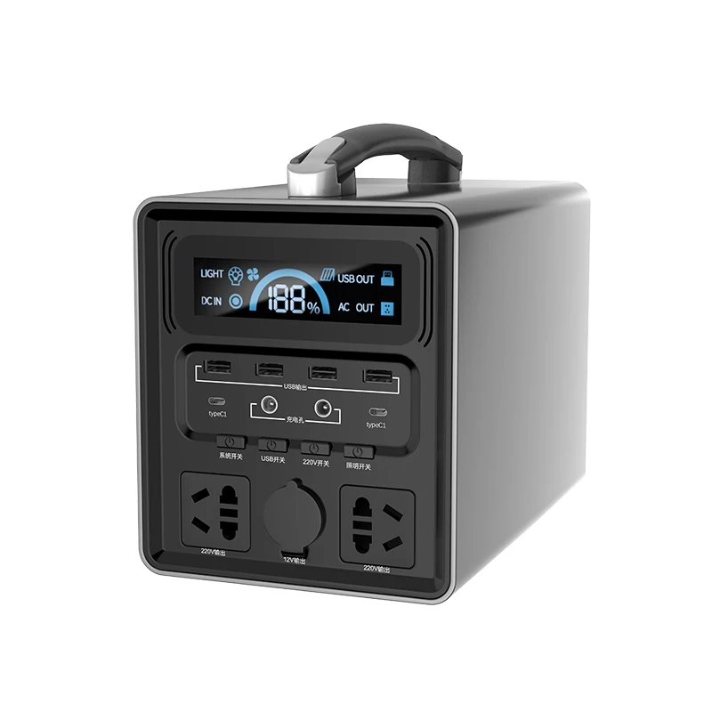 Stock Camping Outdoor 110 V 220 V Mobile Generator Lithium Battery 1000 W Portable Power Station