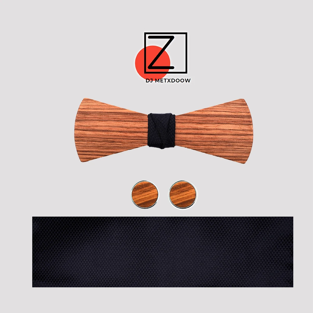 Мужские деревянные бабочкой платок запонки набор черного и коричневого цвета жаккардовый платок галстук-бабочка, костюм, аксессуары для свадьбы, подарки