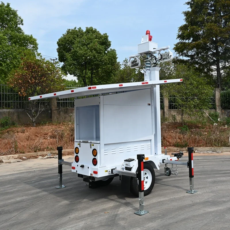 BIGLUX hot sale mobile cctv trailer with 2*435W solar panels
