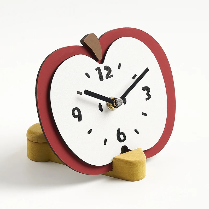 WOZOOM Home Decoration Apple Clock Fruit Decoration Modern Table Clock Simple Indoor Clock Small Decoration Exquisite