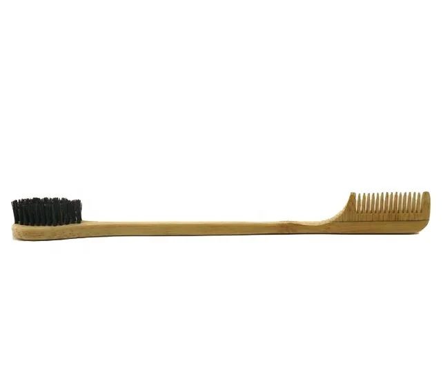 Amazon hot selling Durable Wooden Bamboo Beauty Double Side Brush Custom Logo Vegan Eyebrow