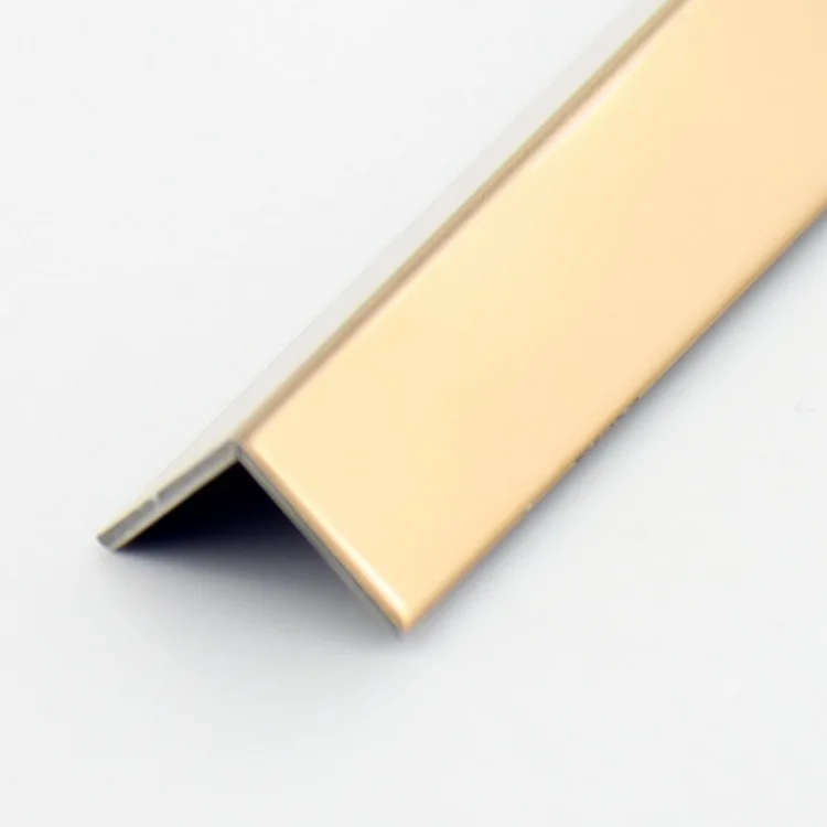 Pop Ceiling Gold Color  Brass L Shape Square Round Edging Trim Plate Strip Stainless Steel Tile L-Trim
