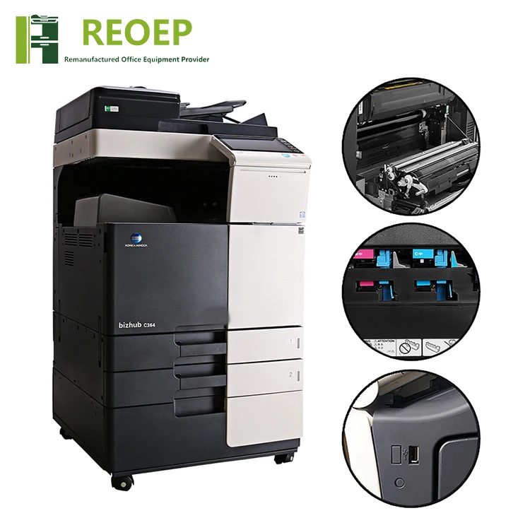 REOEP Used PhotoCopier Machine bizhub 224 284 364 454 554 654 754 for Konica Minolta Printer