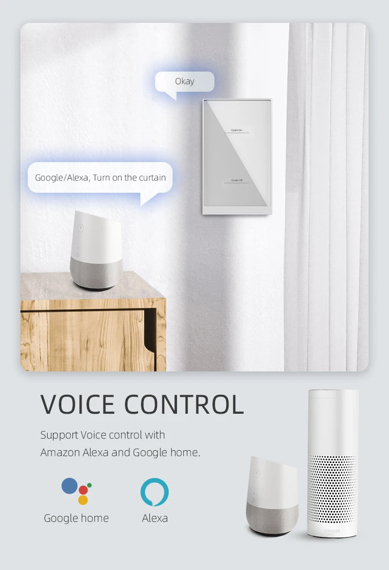 Factory sale US smart light switch WIFI touch wall switch 2 gang