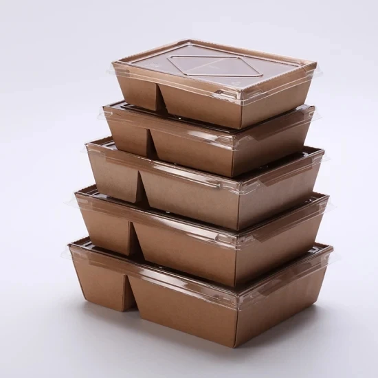 kraft paper food grade to go boxes restaurant disposable food take away lunch  boxes