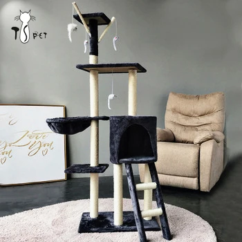 Cat Product Scratching Post Pole Durable Sisal Rope Cat Scratcher Tree Plush